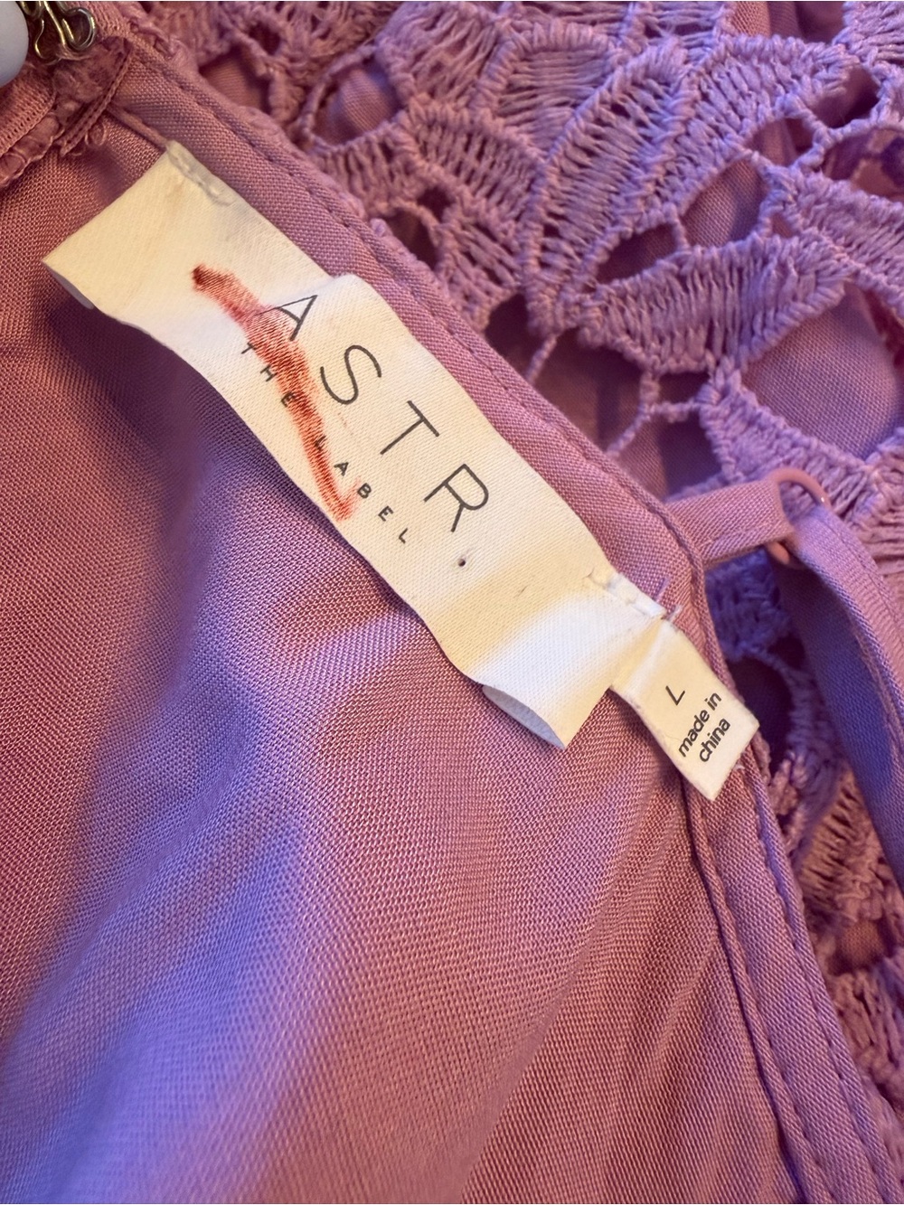 ASTR Eyelet Midi Dress in Lilac - Picture 7 of 8